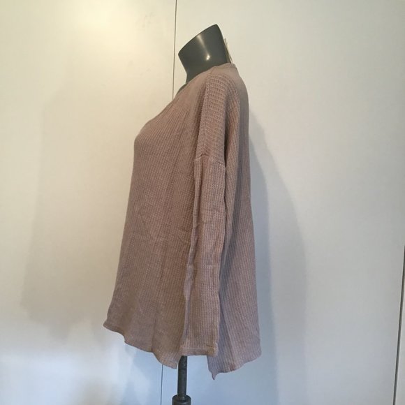 Aritzia The Group Babaton Dali Long Sleeve V-Neck Waffle Top Size S - Picture 5 of 9